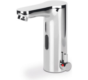 Sensor basin mixing tap with battery