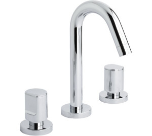 Widespread wash-basin mixer with sloping pipe spout Chromed Kalo
