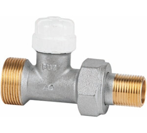 Straight lock shield valve for copper, PEX and multilayer pipe