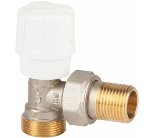 Manual angle radiator valve for cooper, polyethylene or multilayer pipe
