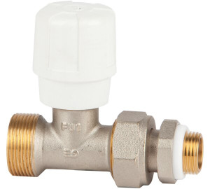 Manual straight radiator valve for cooper, polyethylene and multilayer pipe