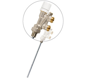 Thermostatic valve for single-pipe installation