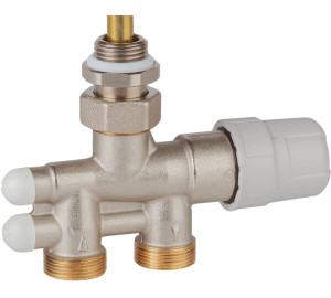 4 ways valve with thermostatic option for radiators
