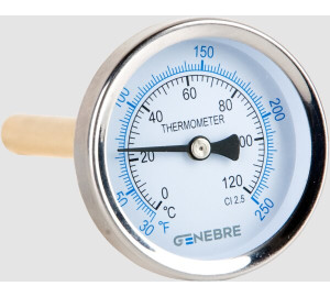 Bimetallic thermometer 63 mm (back entry)