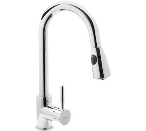 TAU Single lever sink mixer with pull-out spray Chromed