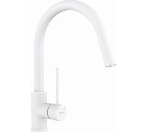 TAU Single-lever sink mixer with pull-out spout White