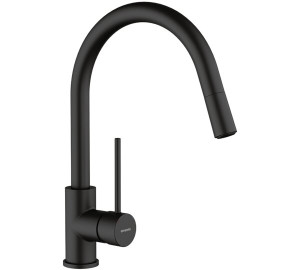 TAU Single-lever sink mixer with pull-out spout Black