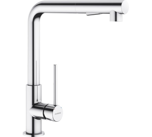 Single-lever sink mixer with pull-out spray