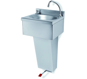 Stainless steel wash basin with pedal