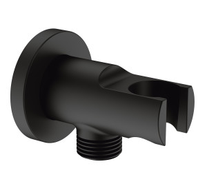 Black Cylindrical shower holder with 1/2" connector