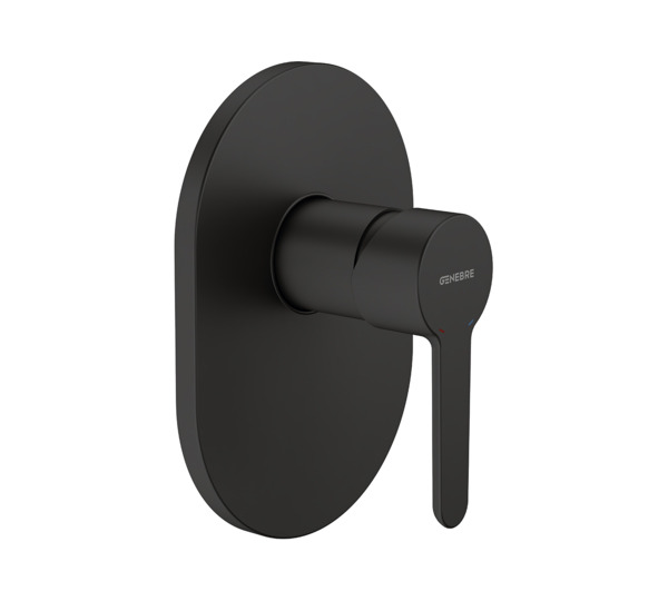 1-way built-in single lever shower mixer Black Oslo Black