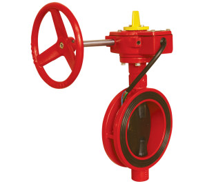 Wafer type butterfly valve with gear-box and limit switch. PN 10/16. ANSI 150 lbs