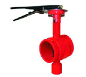 Grooved ends butterfly valve with handle