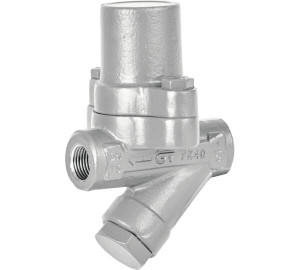 Bimetalic steam trap with strainer