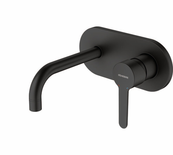 Built-in wash-basin mixer 16 cm spout Black Oslo Black