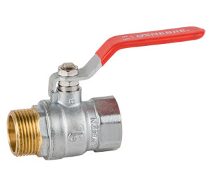 Ball valve M-F (red handle)