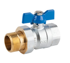 Ball valve with 2 pieces connector