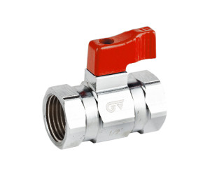 Mini ball valve F-F (red handle)
