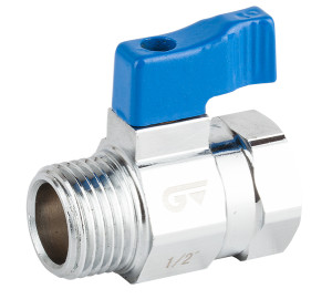 Mini ball valve (blue butterfly handle)