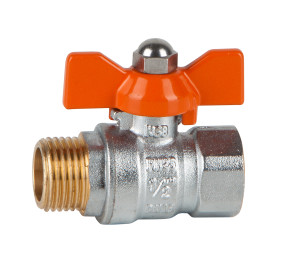 Ball valve M-F orange butterfly handle