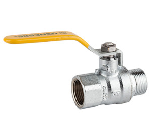 Ball straight valve for gas, M-F