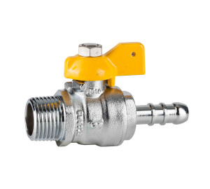 Ball straight valve for gas, M-hose connection