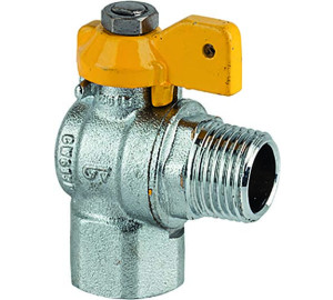 Angle ball valve for gas, F-M