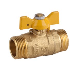 Ball straight valve for gas, M-M
