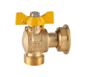 Ball angle valve for gas, M-F sliding nutt