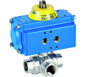 “L” 3 ways ball valve / GNP Actuator