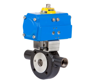 1 piece full bore ball valve with heating chamber. Mounting between flanges PN-16 wafer type