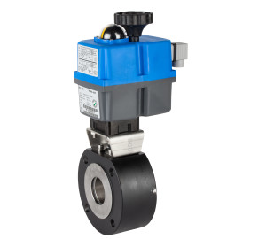 1 piece wafer type ball valve - flanges ends