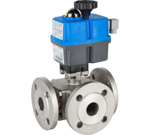 “L” or "T" 3 ways ball valve with flanges