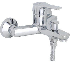 Single lever bath mixer with kit Chromed Basik