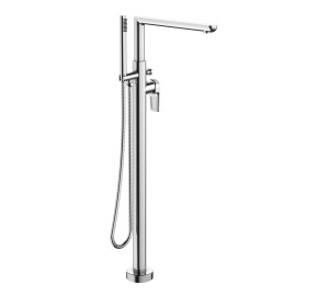 Floor single lever mixer for bath