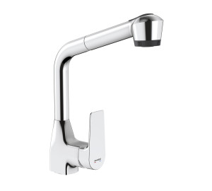 KORAL Single lever sink mixer with pull-out spray
