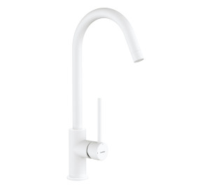 TAU White Single lever sink mixer 25 cartridge cold start