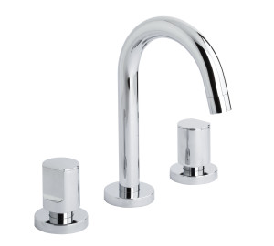 Widespread wash-basin mixer with swan pipe spout
