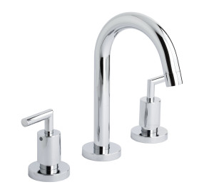Widespread wash-basin mixer with swan pipe spout