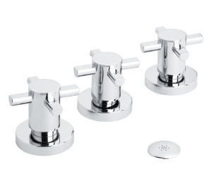 Widespread bidet mixer with transmission