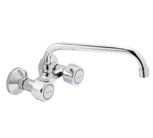 GAMMA Wall sink mixer with 11 cm, high tube 24 cm spout