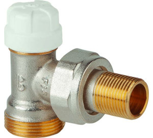 Angle lock shield valve for copper, PEX and multilayer pipe