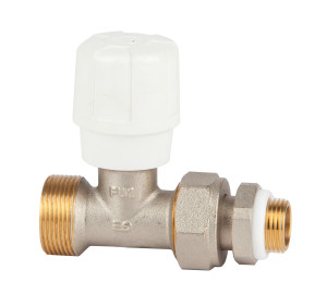 Manual straight radiator valve for cooper, polyethylene y multilayer pipe with GE System