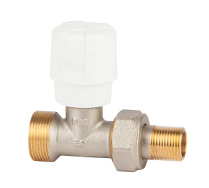Manual straight radiator valve for cooper, polyethylene y multilayer pipe with GE System