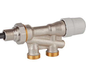 Thermostatic valve for single-pipe installation