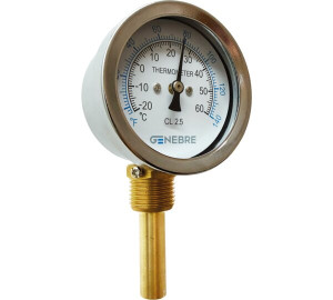 Bimetalic thermometer 63 mm (bottom entry)
