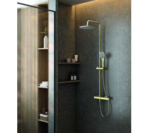 Brushed PVD Gold Single lever extensible column with Kit