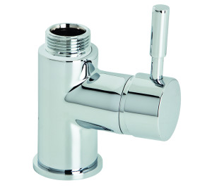 Single lever mixer body for pre-rinse column