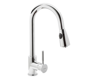 TAU Single lever sink mixer with pull-out spray